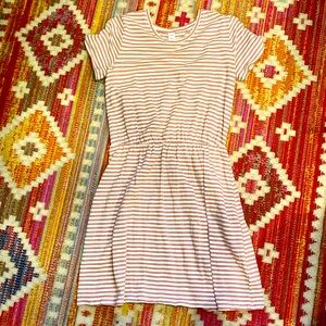 3/$15! Old Navy Pink & White Stripe T-Shirt Dress